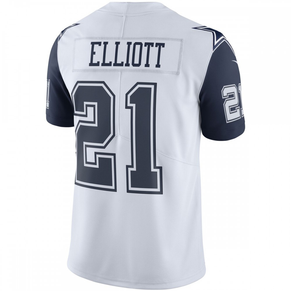 Ezekiel Elliott Nike Dallas Cowboys Color Rush Vapor Limited Jersey - White-GridironStore